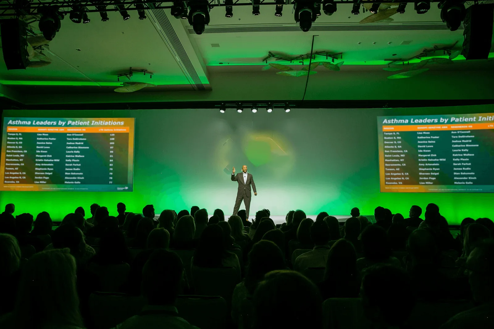 Rutherford Pascal presenting to a full auditorium